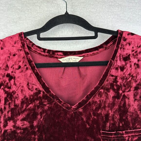 2/$30 Spring + Mercer Velvet Legging Tee Tunic Size L Bordeaux Red Whimsigoth - Picture 11 of 11